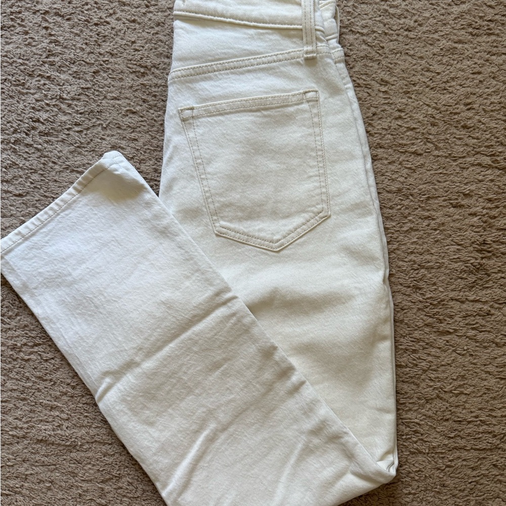 Abercrombie & Fitch Cream Straight Leg Jeans